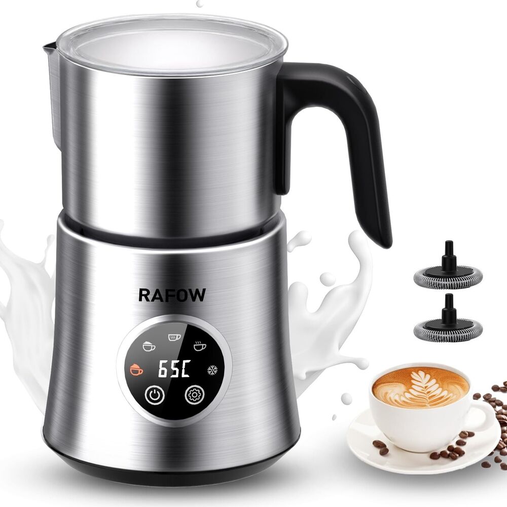Rafow 5-in-1 Electric Milk Frother & Steamer Touchscreen Cold Foam Maker 16.9oz